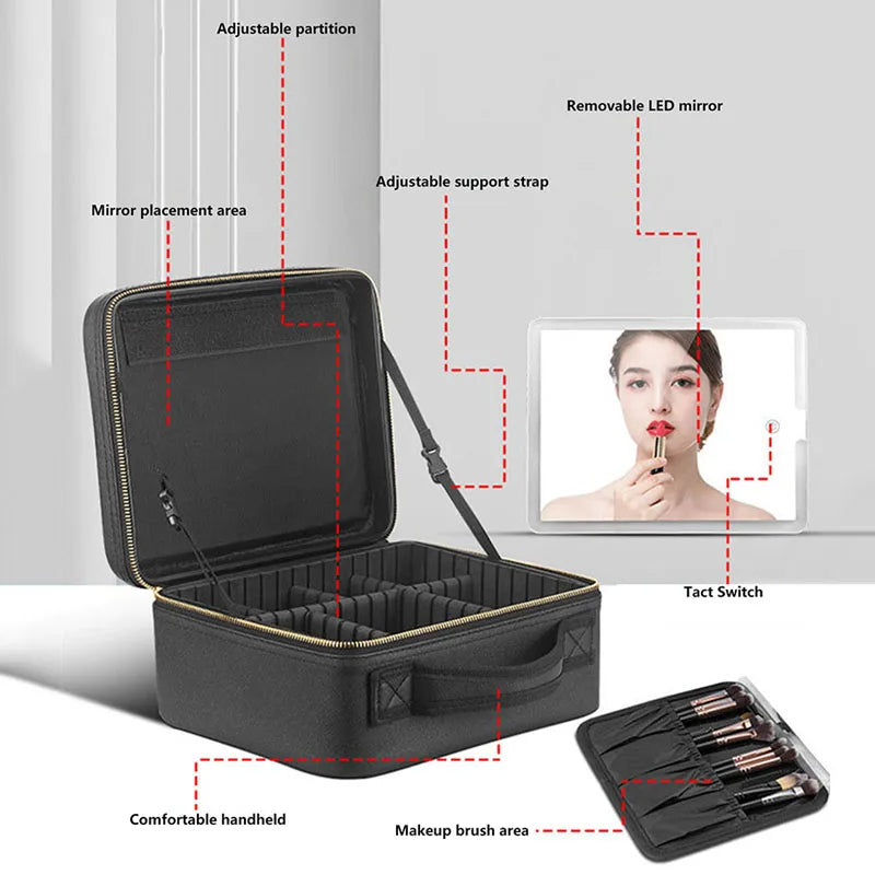 LED Makeup Bag with Mirror